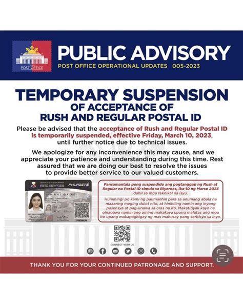postal id suspended|PHLPost .